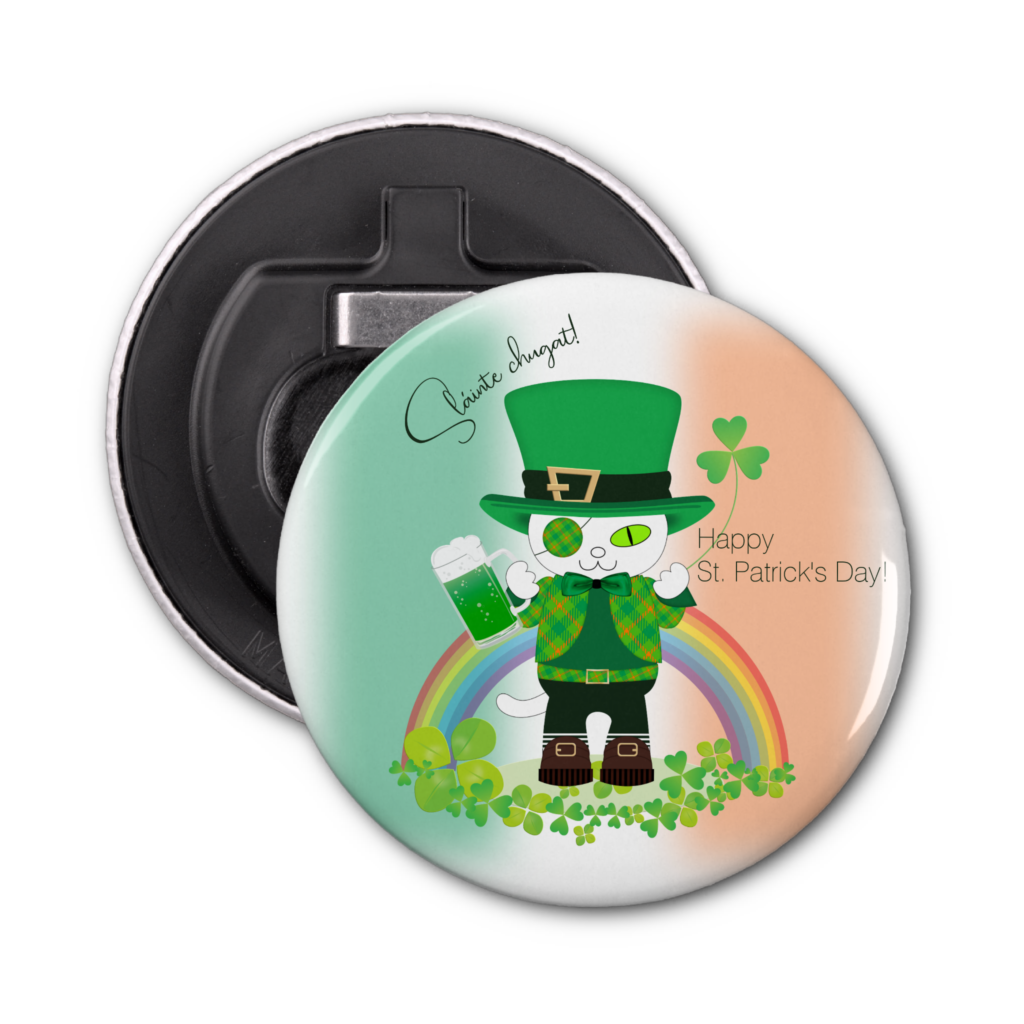 Celebrate St. Patrick's Day with a Lucky Cat Bottle Opener