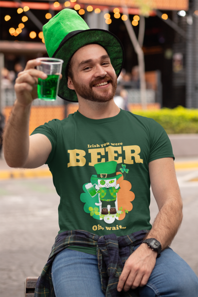 Celebrate St. Patrick's Day with a Lucky Cat T-Shirt